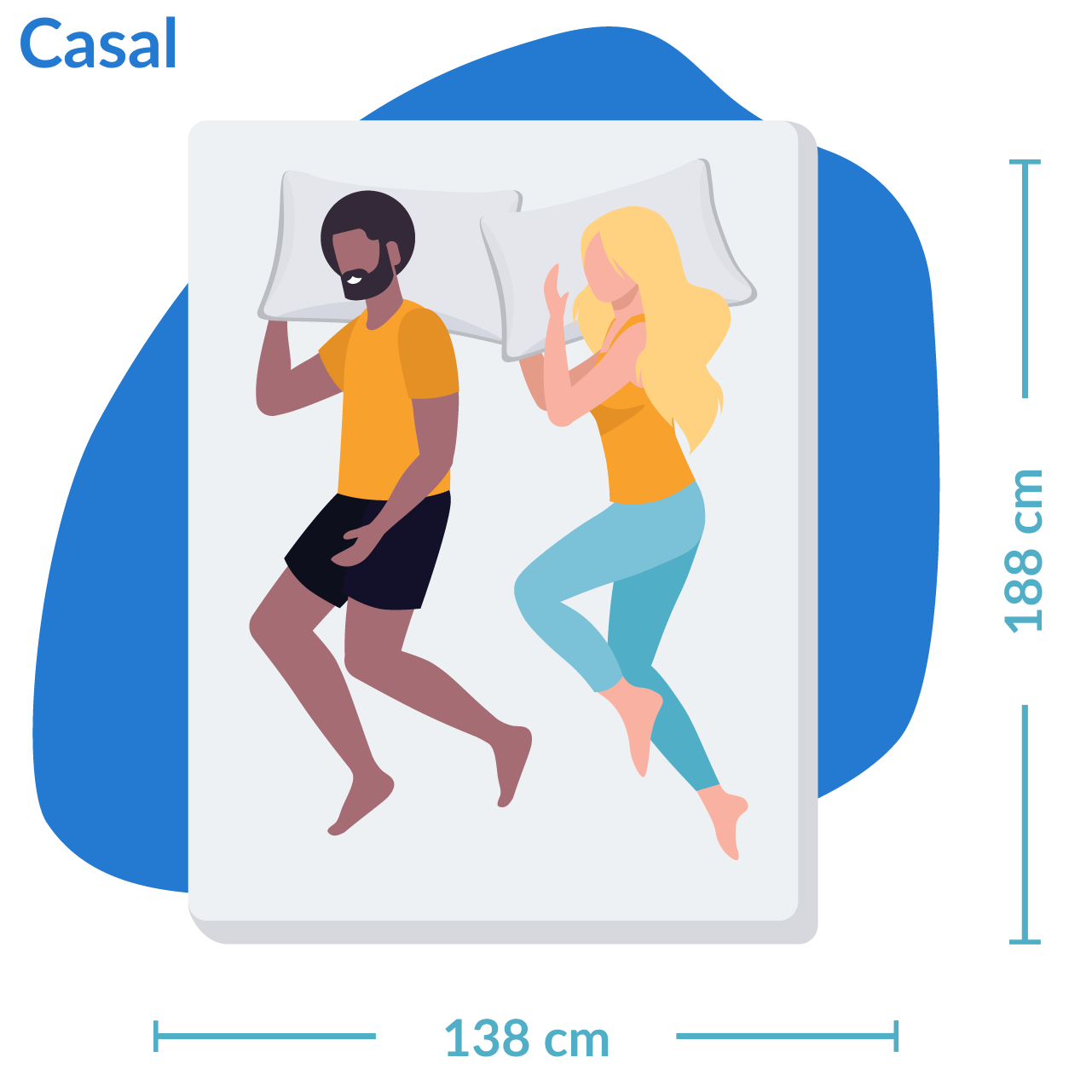 ilustração de um colchao tamanho casal